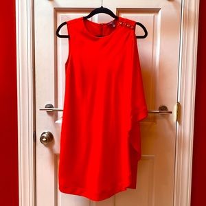 Ted Baker Balto Asymmetric Draped dress in Bright Orange/Red Size 2